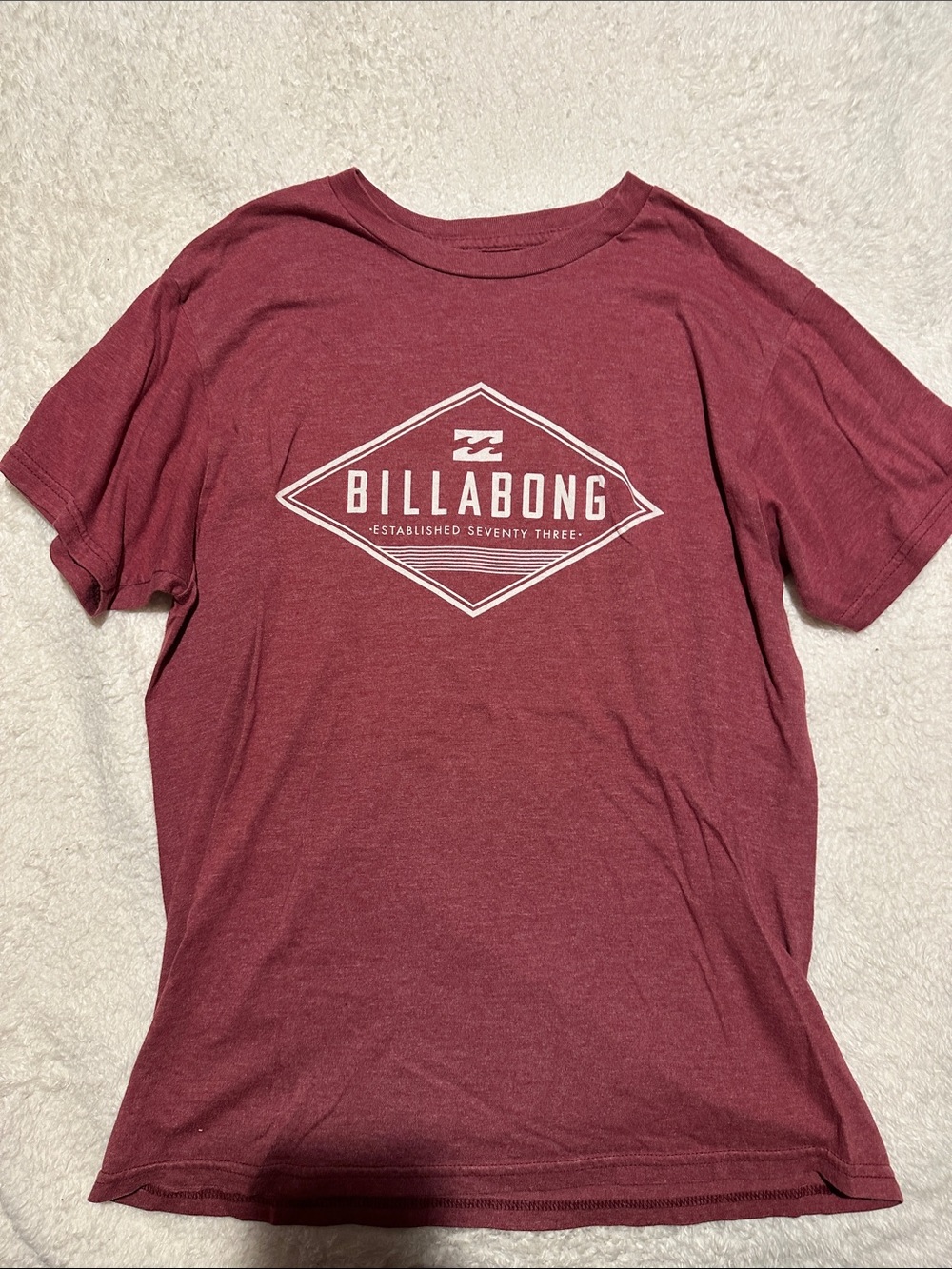 Billabong Maroon Short Sleeve Logo Tee